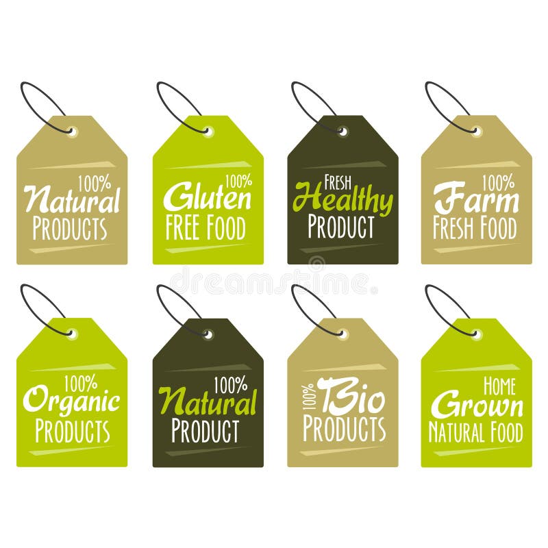 Set of labels and badges for organic, natural, bio and eco friendly products isolated on white background. Eps10. royalty free illustration Set of labels and badges for organic, natural, bio and eco friendly products isolated on white background. Eps10. royalty free illustration