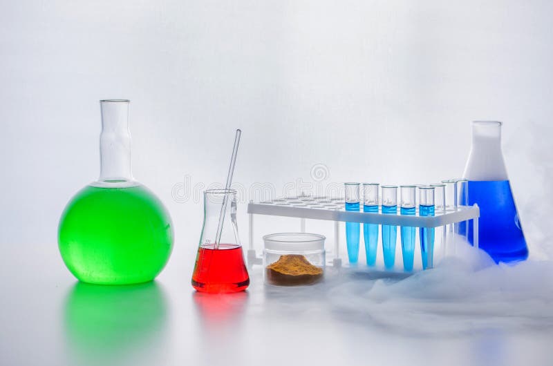 Set of Laboratory Glassware. Laboratory Analysis. Chemical Reaction