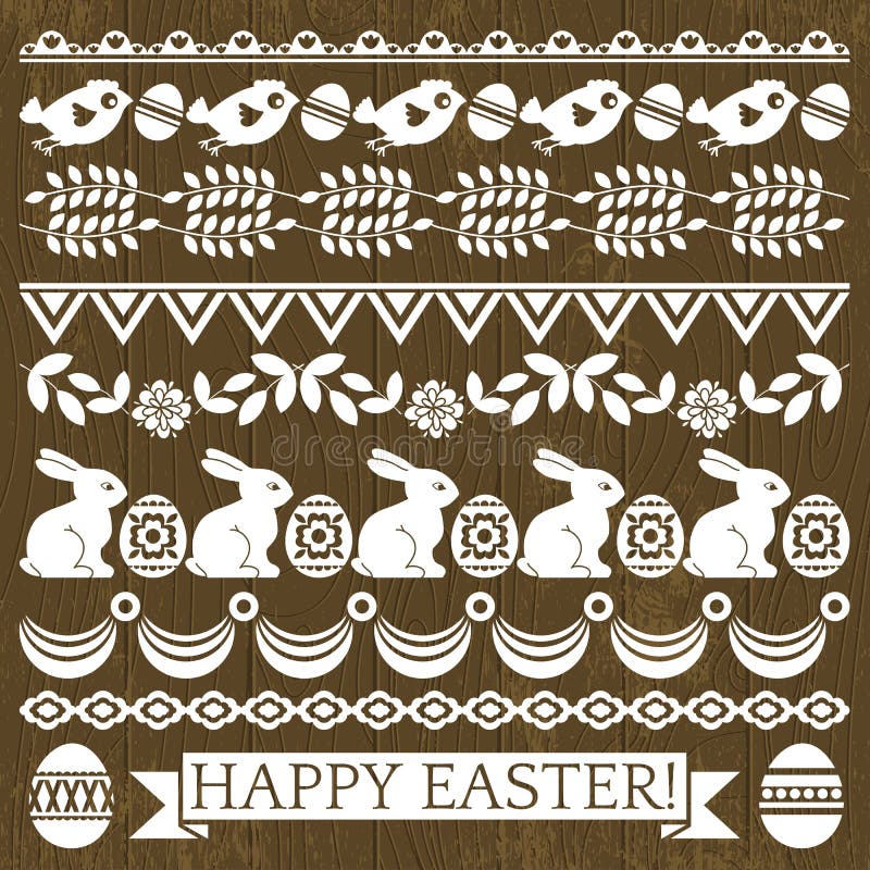 Easter wrapping paper with patterned eggs on white