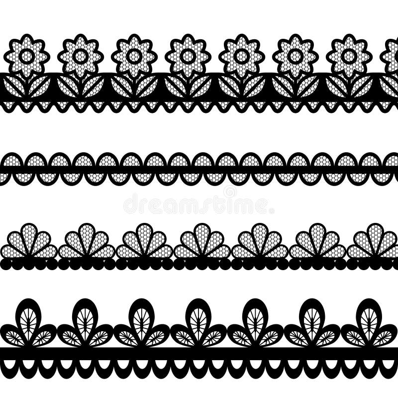 Set of lace vector borders stock vector. Illustration of ...