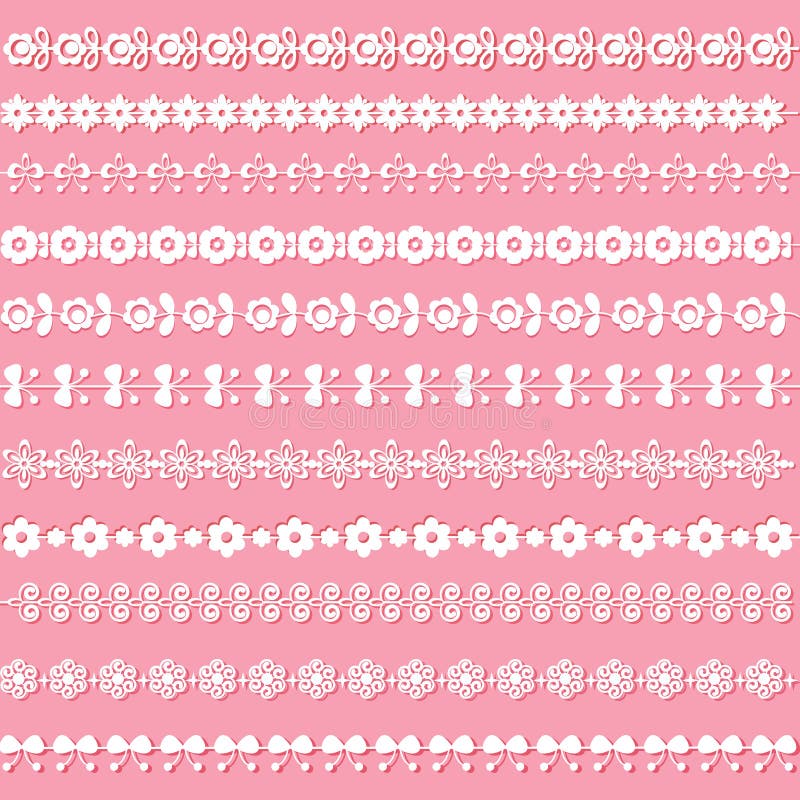 Mega Set of Scallop Lace Borders. Vector Illustration in Vintage Style  Stock Vector - Illustration of square, hearts: 141906512