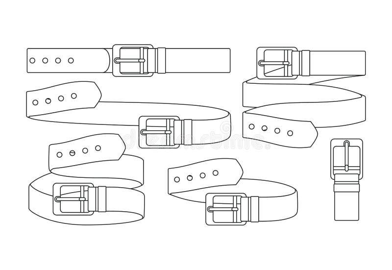 Set of leather belts stock vector. Illustration of silver - 33266734