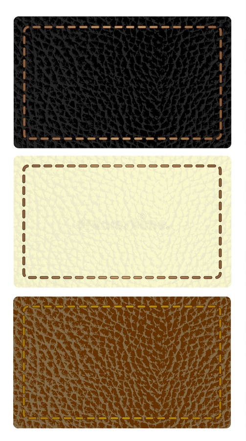 Set of leather labels