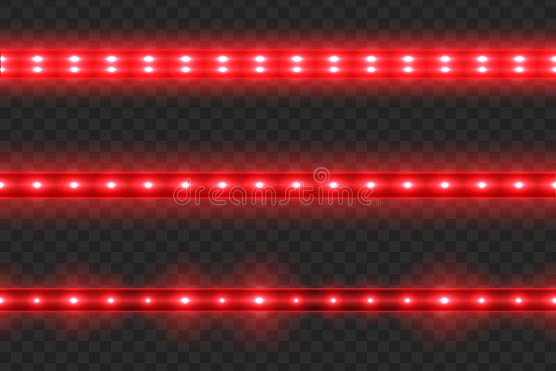 Set of Led Glowing Light Stripes Stock Illustration Illustration of