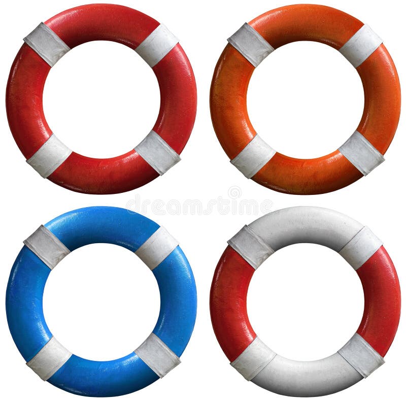 Set of life buoys stock photos Set of life buoys stock photos