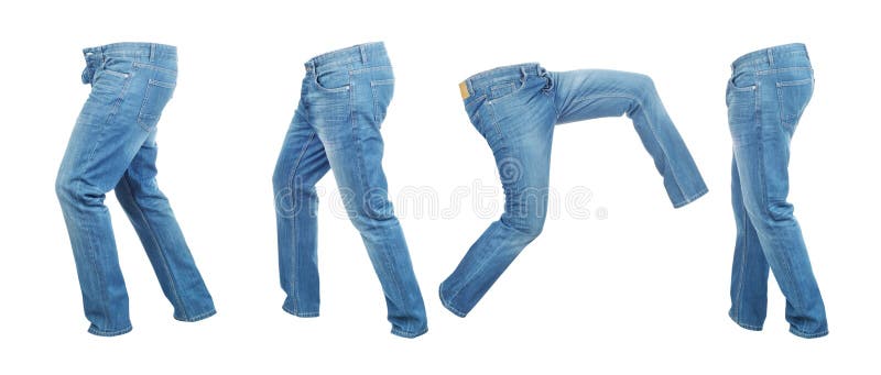 Set of Light Empty Denim Pants Stock Photo - Image of cloth, industry ...