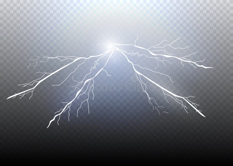 A set of lightning Magic and bright light effects. Vector illustration. Discharge electric current. royalty free illustration A set of lightning Magic and bright light effects. Vector illustration. Discharge electric current. royalty free illustration
