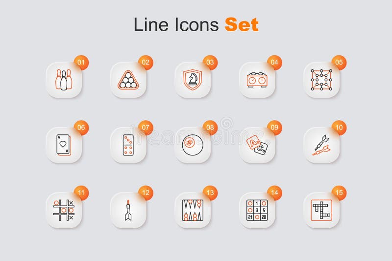 Set Line Crossword Bingo Card Backgammon Board Dart Arrow Tic Tac Set Line Crossword Bingo Card Backgammon Board Dart Arrow Tic Tac