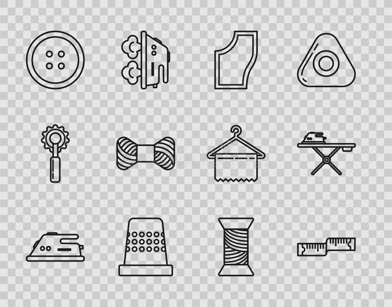 Set Line Electric Iron, Tape Measure, Sewing Pattern, Thimble for Sewing, Button Clothes, Thread