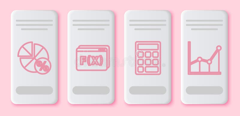 Set line Equation solution, Geometric figure Pentagonal prism, Triangle math and Sigma symbol. White rectangle button royalty free illustration