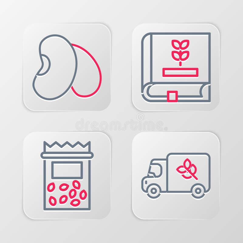 Set Line Bag of Flour, Wheelbarrow with Dirt, Banner, Label, Tag, Logo for  Eco and Chicken Egg Icon. Vector Stock Illustration - Illustration of  bakery, tool: 290437615