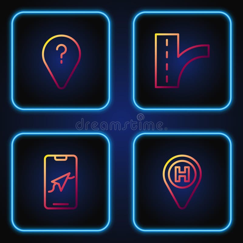 Stabiliți o hartă cu paliere pentru aterizare pentru elicoptere, navigați cu un punct de rută necunoscut și un indicator de trafic royalty free illustration