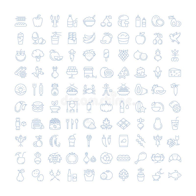 Set Line Icons Food stock illustration Set Line Icons Food stock illustration