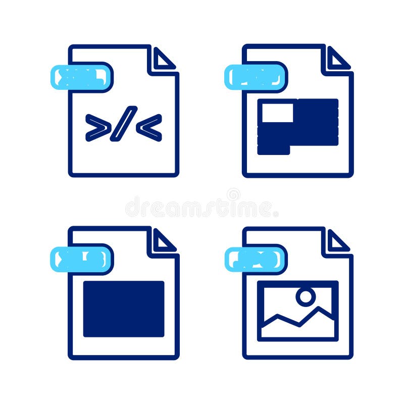 Set line JPG file document, XLS, PDF and XSL icon. Vector royalty free illustration