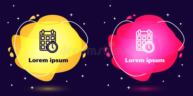 Set line Karton Karton Box und Schnell Time Delivery Icon isoliert auf blauem Hintergrund. Paketzeichen stock abbildung