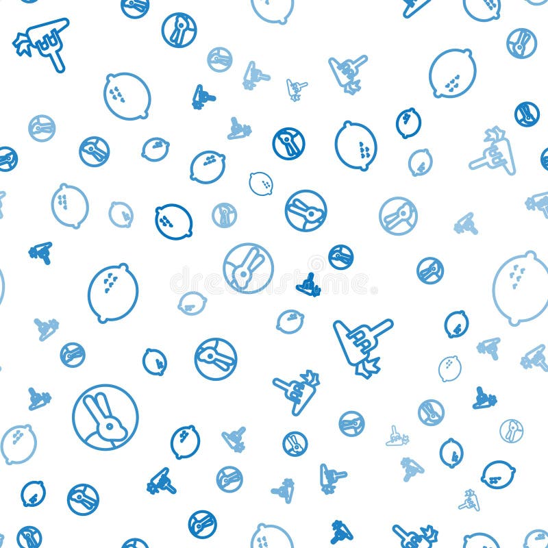 Set line rabbit carrot and lemon on seamless pattern vector ilustração royalty free