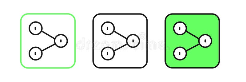 Set line Share icon isolated on white background. Share, sharing, communication pictogram, social media, connection royalty free illustration