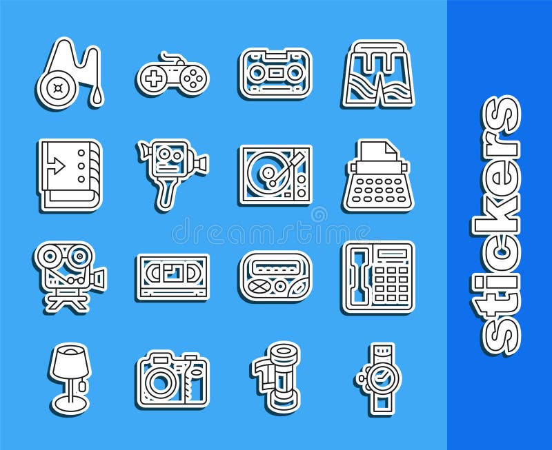 Retro Stickers, Typewriters, Cassette Tapes