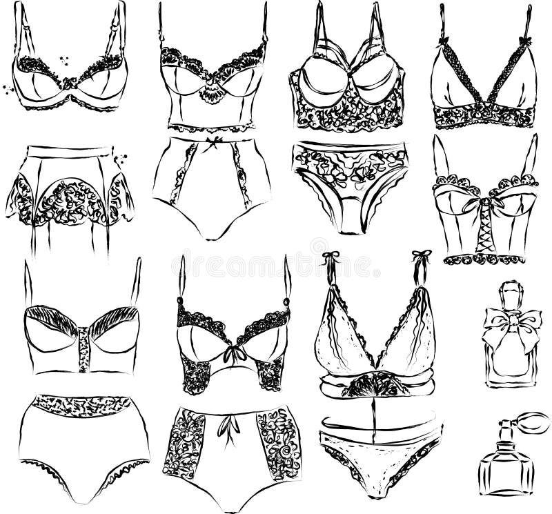 Women in different types of lingerie - Stock Illustration [55169661] - PIXTA