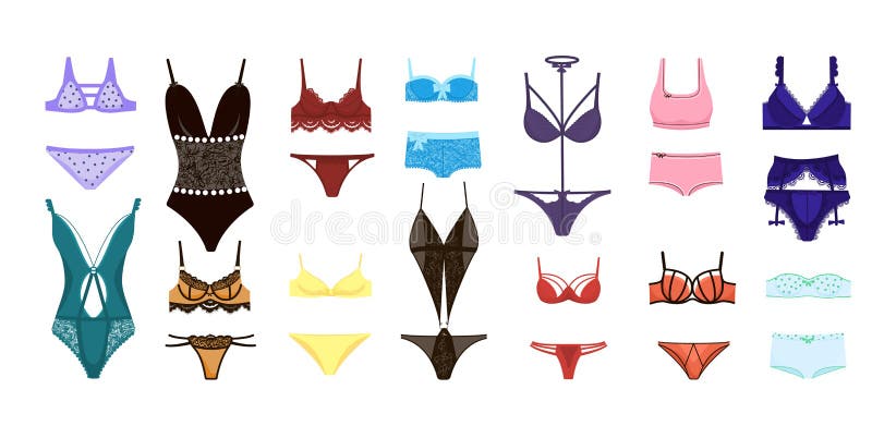 10 types of women's panties. Vector set of underwear. Silhouette Stock  Vector by ©Extezy 71362603