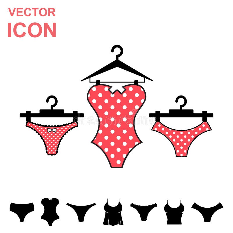 Different types of panties. Collection of lingerie. Vector