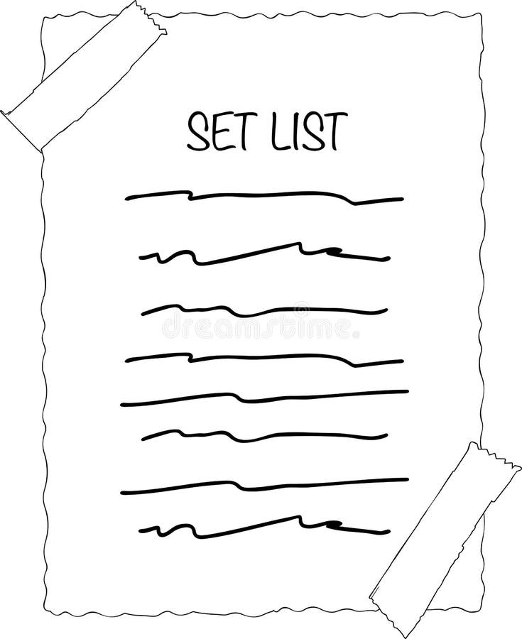 Gig Set List Vector stock illustration