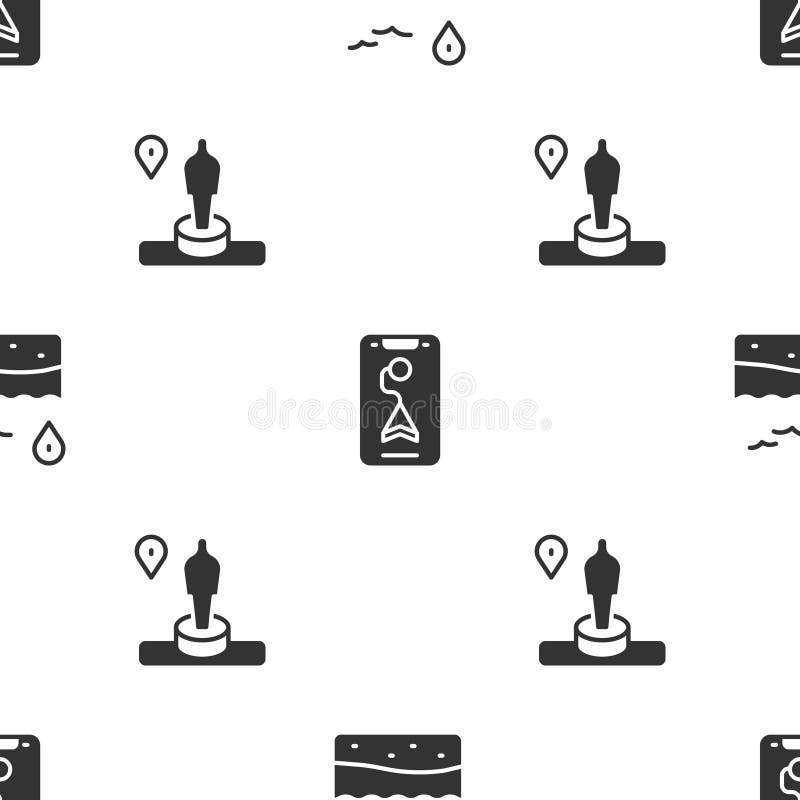 Set Location with Beach, City Map Navigation and and Monument on