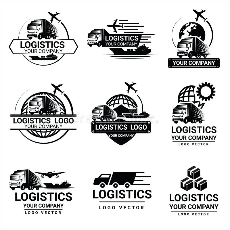 Set of logistics logos design vector