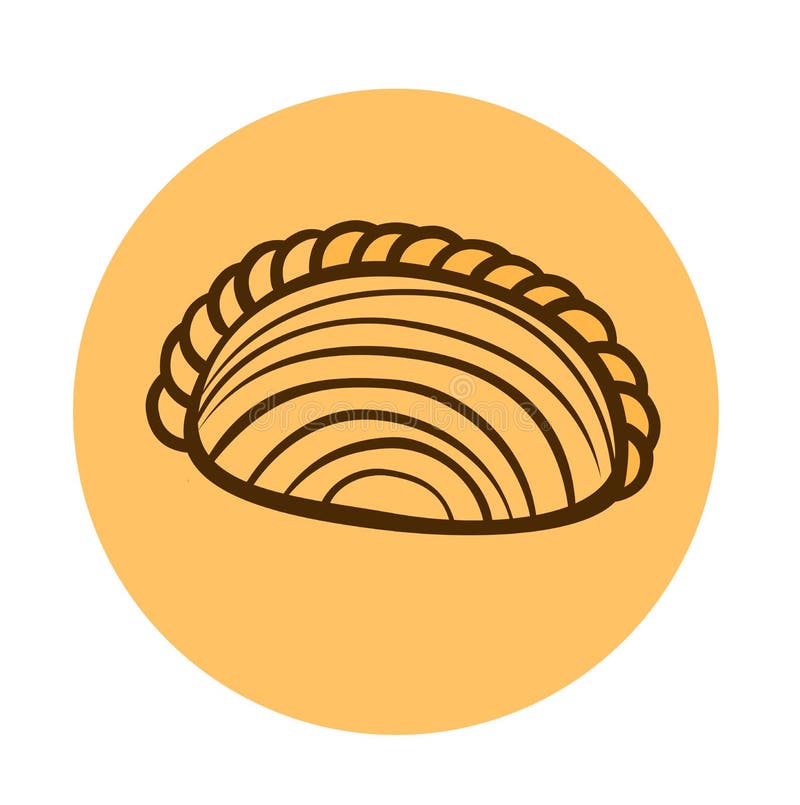 Curry Puff White Linear Icon for Dark Theme Stock Vector Illustration