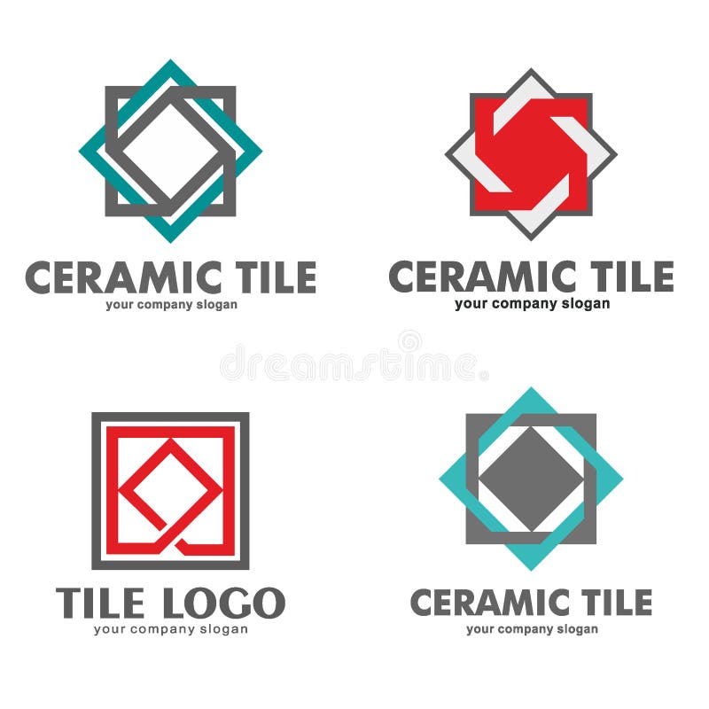 Set Of Logos Of Ceramic Tiles. Vector Illustration Stock Vector
