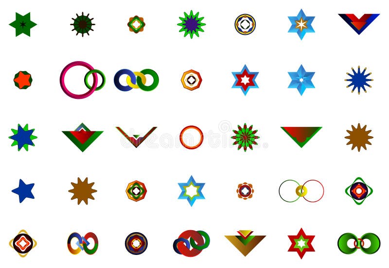 A set of logos, icons and graphical elements vector illustration