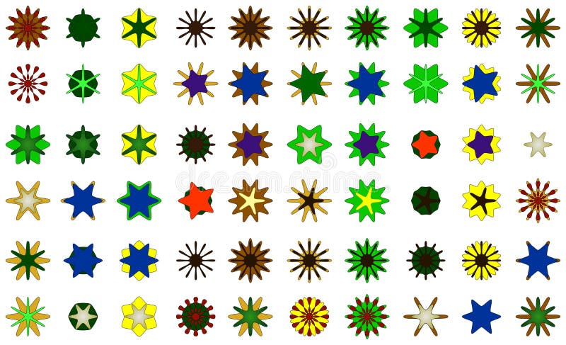 A set of logos, icons and graphical elements stock illustration