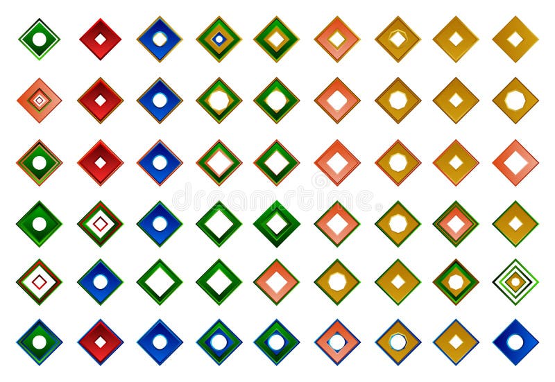 A set of logos, icons and graphical elements stock illustration