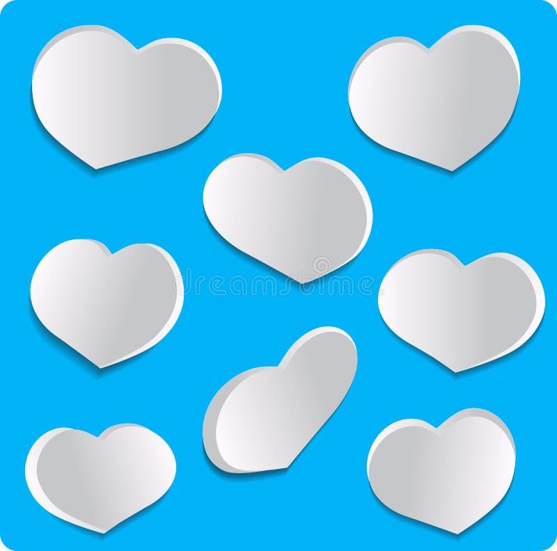 Set love hearts vector illustration