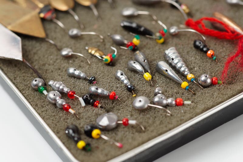 Set of Lures for Ice Fishing Stock Photo Image of tackle, brass 79340944