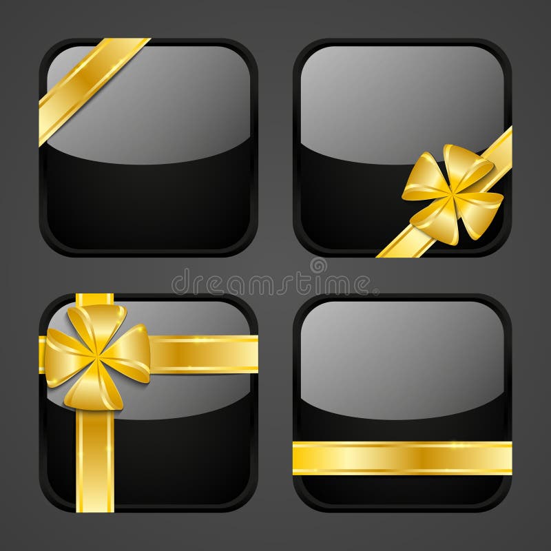 Set of luxury gift apps stock illustration