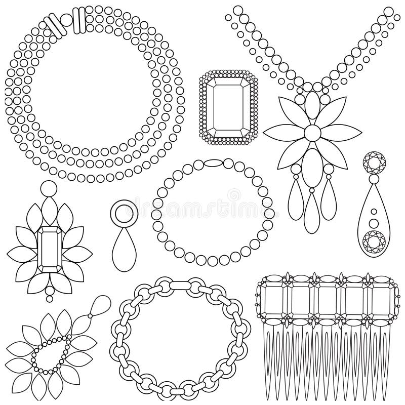 Set of luxury jewels royalty free illustration Set of luxury jewels royalty free illustration