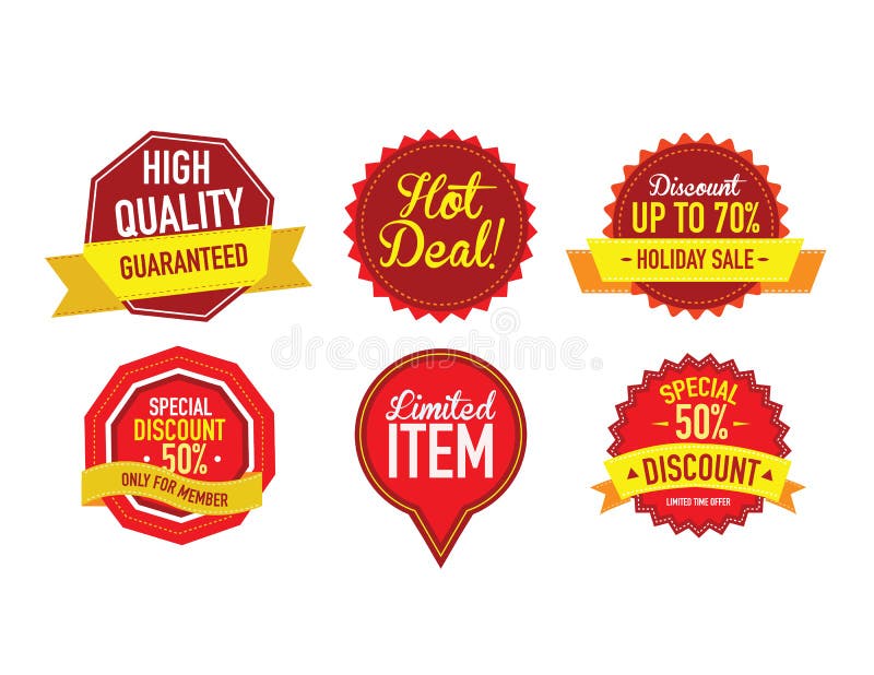 Set of luxury vector sale labels.