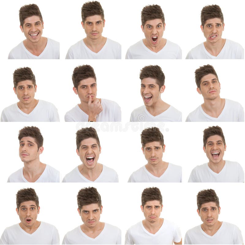 Set of male facial expressions stock images Set of male facial expressions stock images