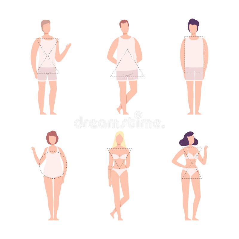 Set of Women Men Body Shape Types. Male and Female Vector Illustration in  Cartoon Style in Underwear 9 Head Gentlemen Stock Vector - Illustration of  rectangle, type: 254231587