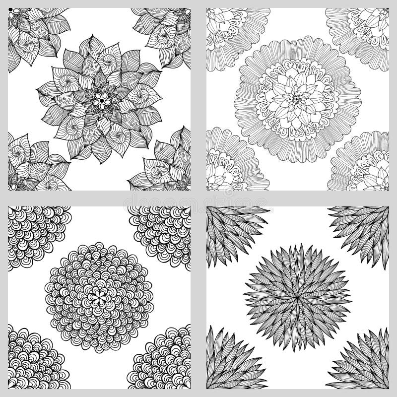 Mandala. Black and White Round Ornament. Vector Illustration. Stock ...