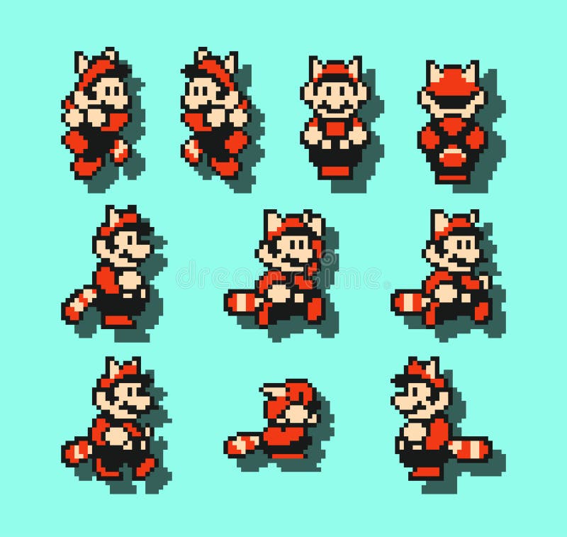 Set of Little Mario Moves, Art of Super Mario World Classic Video Game,  Pixel Design Vector Illustration Editorial Stock Image - Illustration of  motion, graphic: 213002304