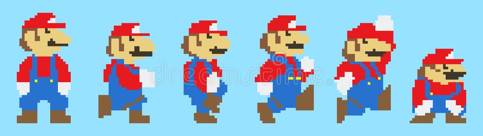 Set of Little Mario Moves, Art of Super Mario World Classic Video Game,  Pixel Design Vector Illustration Editorial Stock Image - Illustration of  motion, graphic: 213002304