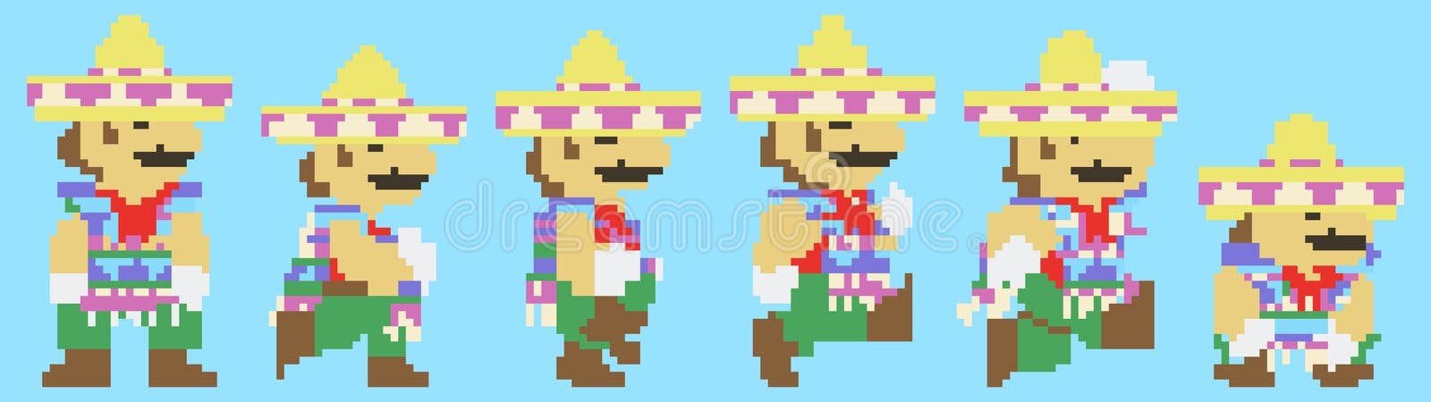 Set of Little Mario Moves, Art of Super Mario World Classic Video Game,  Pixel Design Vector Illustration Editorial Stock Image - Illustration of  motion, graphic: 213002304