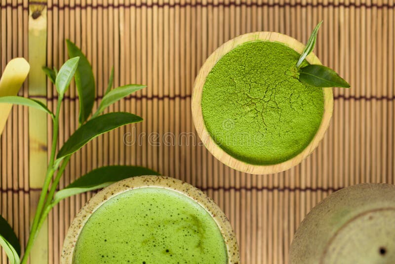 Set of matcha powder bowl wooden spoon and whisk green tea leaf Organic Green Matcha Tea ceremony stock photography Set of matcha powder bowl wooden spoon and whisk green tea leaf Organic Green Matcha Tea ceremony stock photography