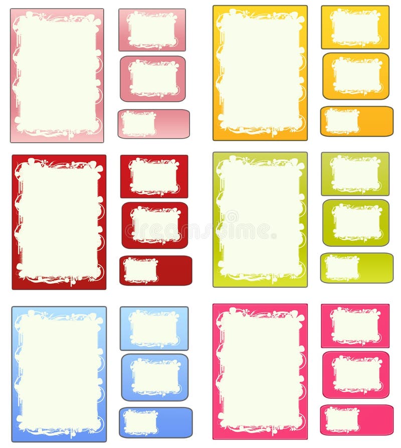 Set of matching papers cards and labels vector illustration Set of matching papers cards and labels vector illustration