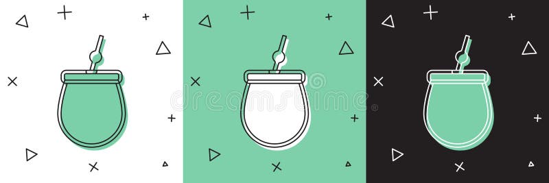 Set-mate-Tee-Symbol isoliert auf weißem und grünem schwarzem Hintergrund. Vektor lizenzfreie abbildung