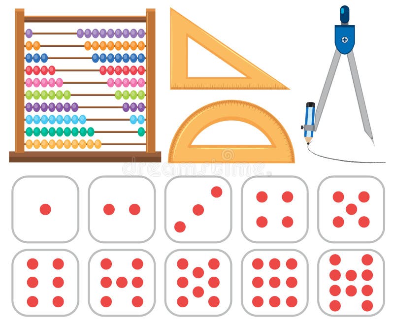 Set of Mathematics Equipments Stock Vector Illustration of tool