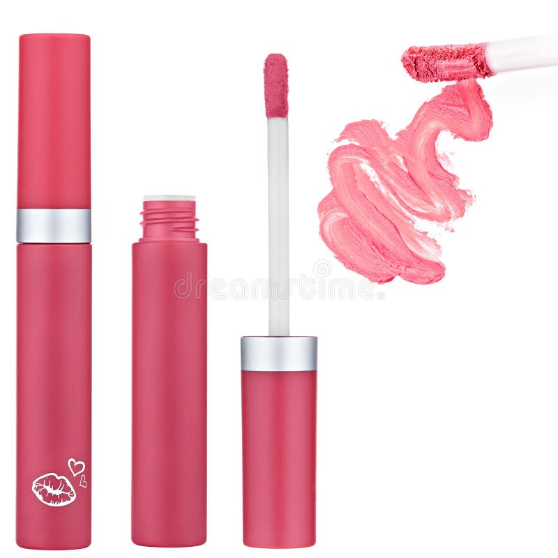A set of matte lipstick stock image