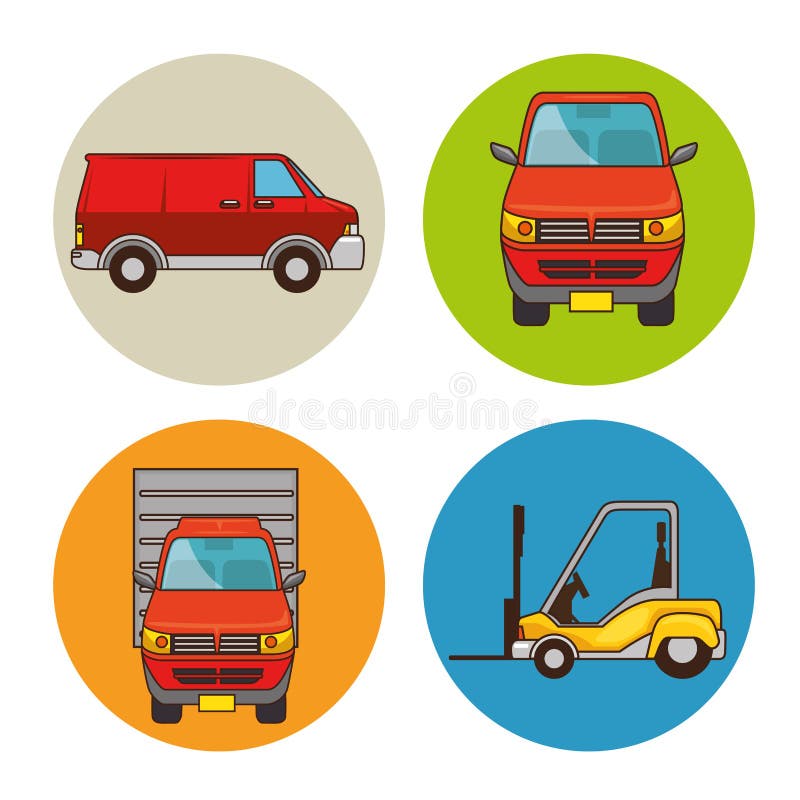 Set of means of transportation stock illustration